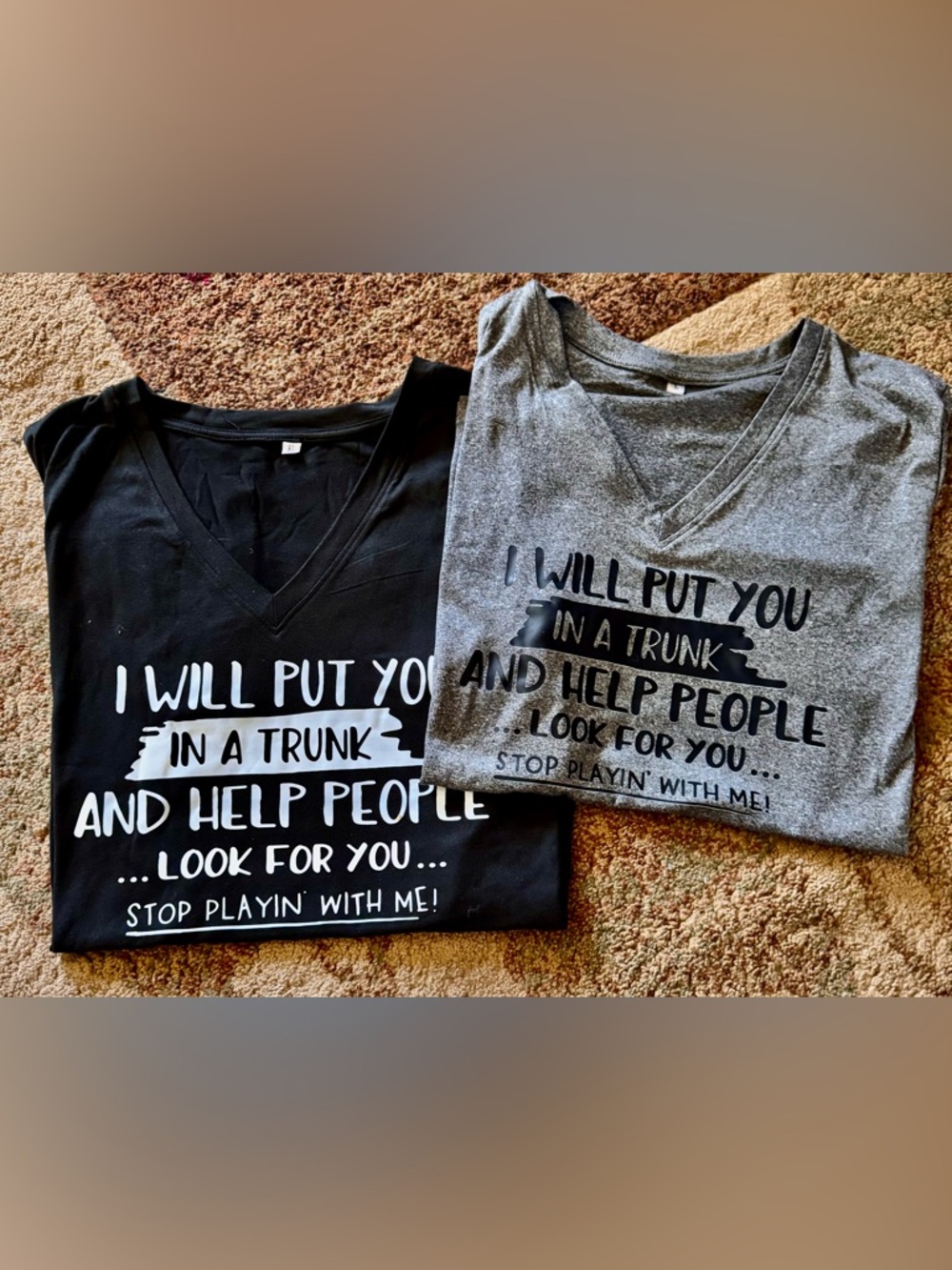 NEW Black or Gray Tee with I will put you in a truck humorous saying